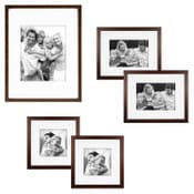 Wholesale - 5pc WALNUT GALLERY WOOD FRAME SET C/P 1, UPC: 044021657348